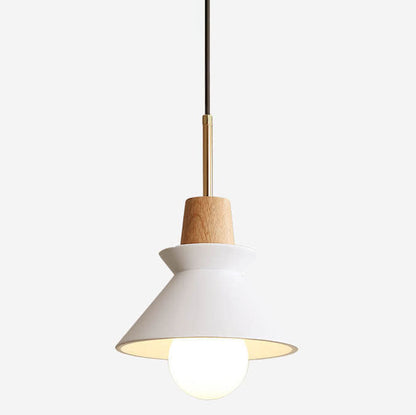 Nordic Minimalist Macaron Wood Cement  1-Light Pendant Light