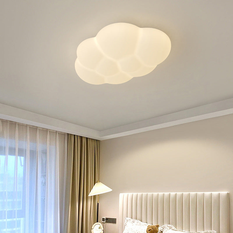 Contemporary Scandinavian Iron PE Cloud Shade LED Flush Mount Ceiling Light For Bedroom Lumendat