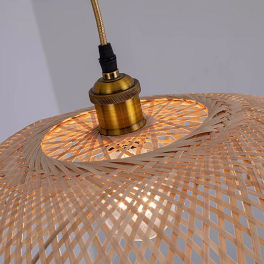 Modern Minimalist Weaving Bamboo Lanterns 3-lights Chandelier