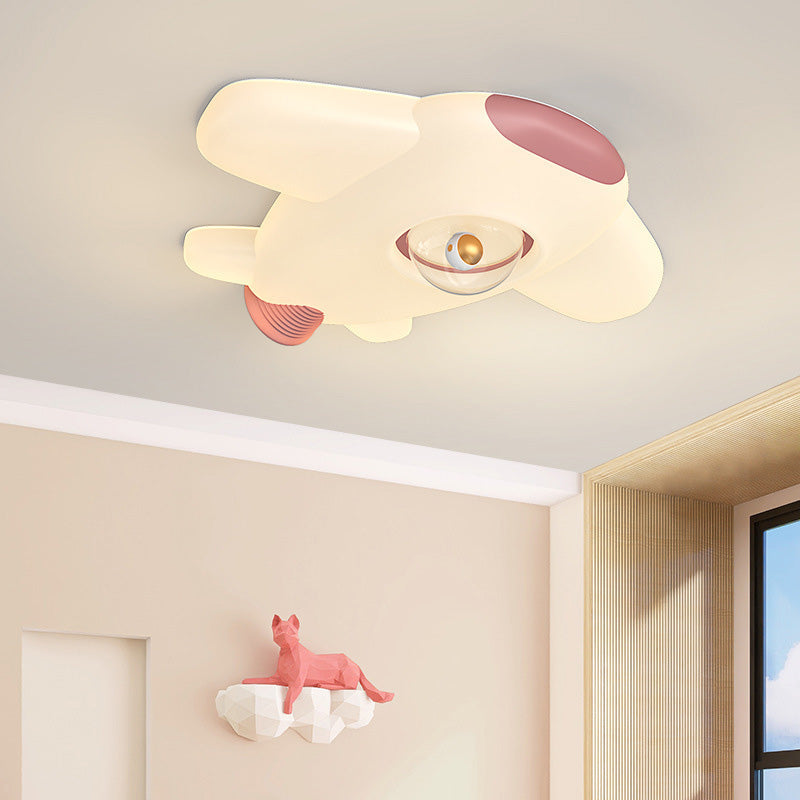 Lumendat Contemporary Creative Iron PE Cartoon Airplane Design LED Kids Flush Mount Ceiling Light For Bedroom Lumendat