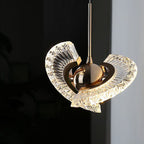 Contemporary Luxury Gold Finish Frame Round Shade LED Pendant Light for Bedroom