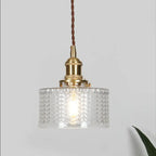 Japanese Vintage Brass Glass Round Jar 1-light Pendant Light Lumendat