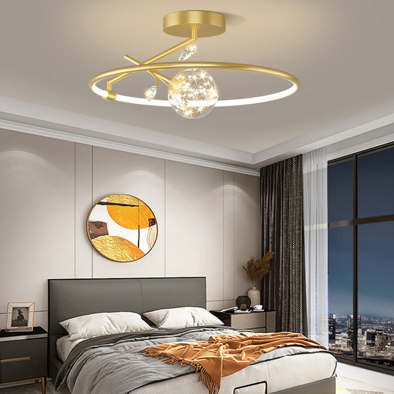 Modern Art Deco Iron Geometrical Ring Star LED Pendant Light for Living Room