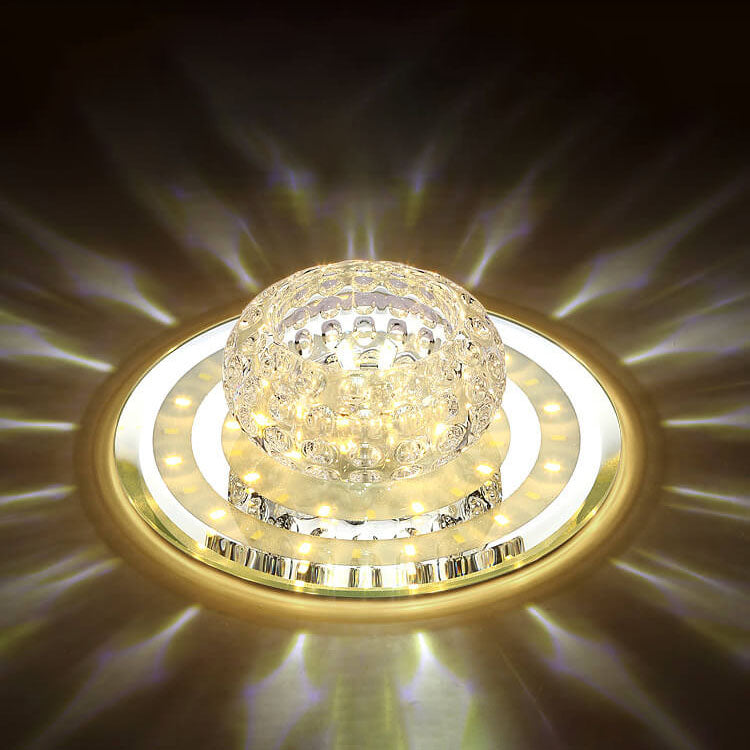 Minimalist Light Luxury Crystal Round Spotlight LED Flush Mount Ceiling Light Lumendat