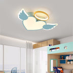 Lumendat Contemporary Creative Kids Love Wings Iron Aluminum Acrylic Silicone LED Flush Mount Ceiling Light For Bedroom Lumendat