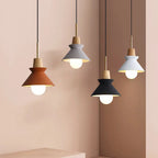 Nordic Minimalist Macaron Wood Cement 1-light Pendant Light modern luxury lighting fixture
