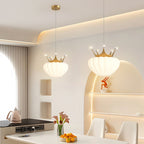Lumendat Contemporary Creative Kids Cloud Crown Iron PE Crystal LED Pendant Light For Bedroom Lumendat