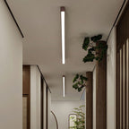 Modern Minimalist Wood Grain Aluminum Strips LED Flush Mount Ceiling Light BulbSquare