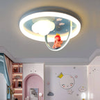 Lumendat Contemporary Creative Kids Cloud Round Resin Iron Acrylic LED Flush Mount Ceiling Light For Bedroom Lumendat