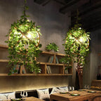 Industrial Vintage Simulation of Greenery Cherry Blossoms Iron Hemp Rope 3-light Chandelier modern luxury lighting fixture