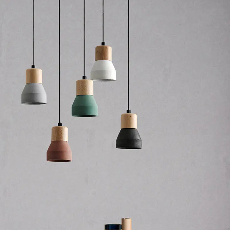 Nordic Cement Tapered 1-light Mini LED Pendant Light BulbSquare