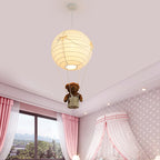 Lumendat Contemporary Creative Kids Hot Air Balloon Weaving Iron Fabric 1-Light Chandelier For Bedroom Lumendat