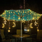 LED Solar Star Moon Curtain Light Christmas Outdoor Patio Decorative Camping String Lights Lumendat