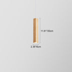 Modern Minimalist Rubberwood Cylinder Spotlight LED Pendant Light for Bedroom BulbSquare