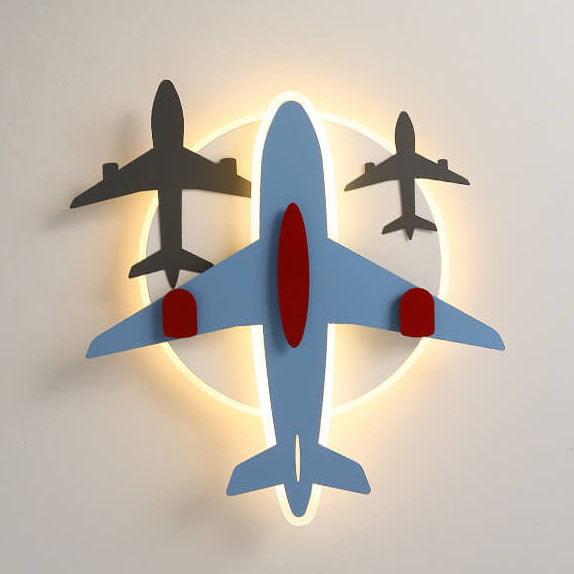 Lumendat Contemporary Creative Aircraft Shape Iron Acrylic Aluminum LED Cartoon Kids Flush Mount Ceiling Light Lumendat