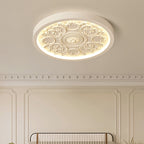 Modern Minimalist Carved Iron Resin Acrylic LED Flush Mount Ceiling Light for Bedroom BulbSquare