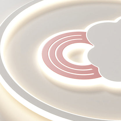 Contemporary Creative Cartoon Cloud Rainbow Acrylic LED Flush Mount Ceiling Light for Living Room