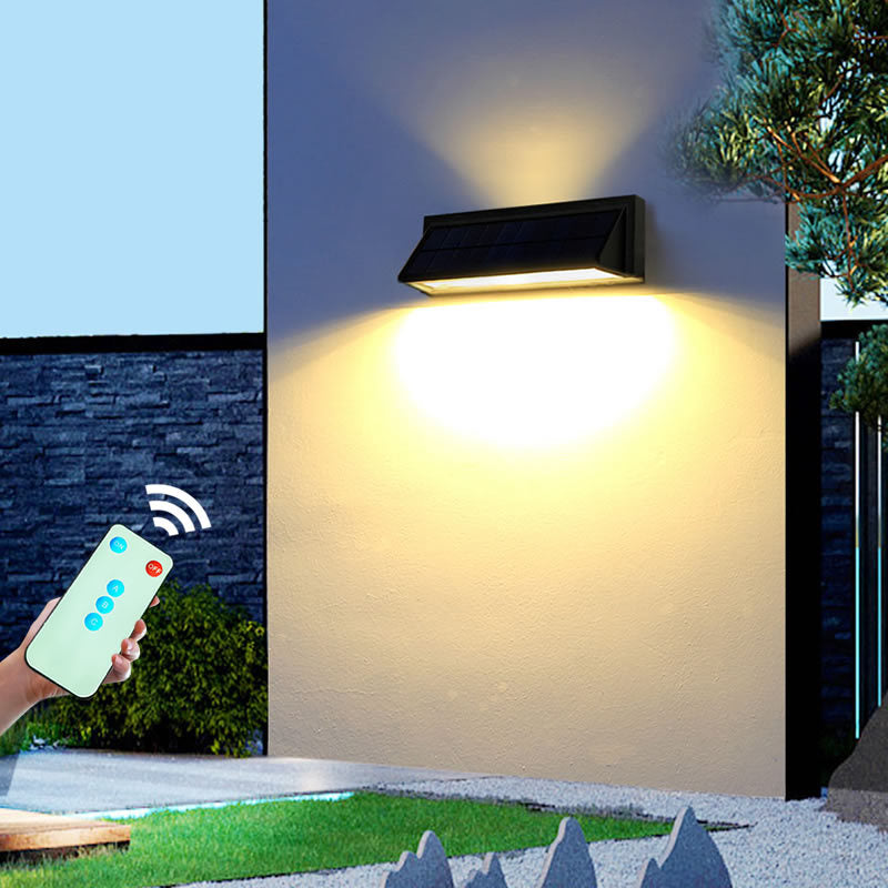 Outdoor Solar Waterproof Rectangular Slant LED Patio Wall Sconce Lamp Lumendat