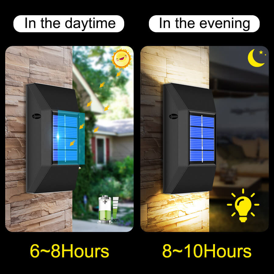 Simple Solar Waterproof Up and Down Lighted LED Wall Sconce Lamp Lumendat