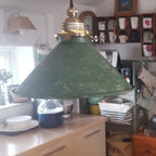 Contemporary Industrial Cone Iron Copper 1-light Pendant Light for Living Room BulbSquare