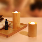 Modern Simple Wooden Cylindrical USB LED Table Lamp Lumendat