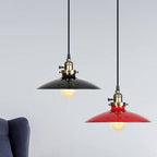 Industrial Iron Multicolor Bowl 1-light Pendant Light BulbSquare