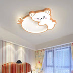 Lumendat Modern Cute Children's Bear Iron Acrylic Eye Protection LED Flush Mount Ceiling Light Lumendat