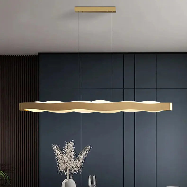 Modern Luxury Stainless Steel Long Bar Acrylic LED Chandelier BulbSquare