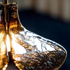 Vintage Amber Glass Floral Brass 1-light Pendant Light BulbSquare