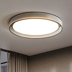 Nordic Luxury Round Fabric Brass Acrylic LED Flush Mount Ceiling Light BulbSquare