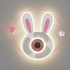 Lumendat Cartoon Creative Bunny Carrot LED Flush Mount Ceiling Fan Light Lumendat