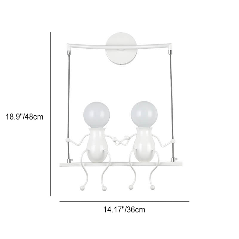 Lumendat Contemporary Creative Iron Children's Ball 2-Light Wall Sconce Lamp For Bedroom Lumendat
