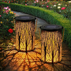 Modern Art Deco Solar Cylinder Skeleton Lantern Iron LED Outdoor Landscape Light For Garden Lumendat
