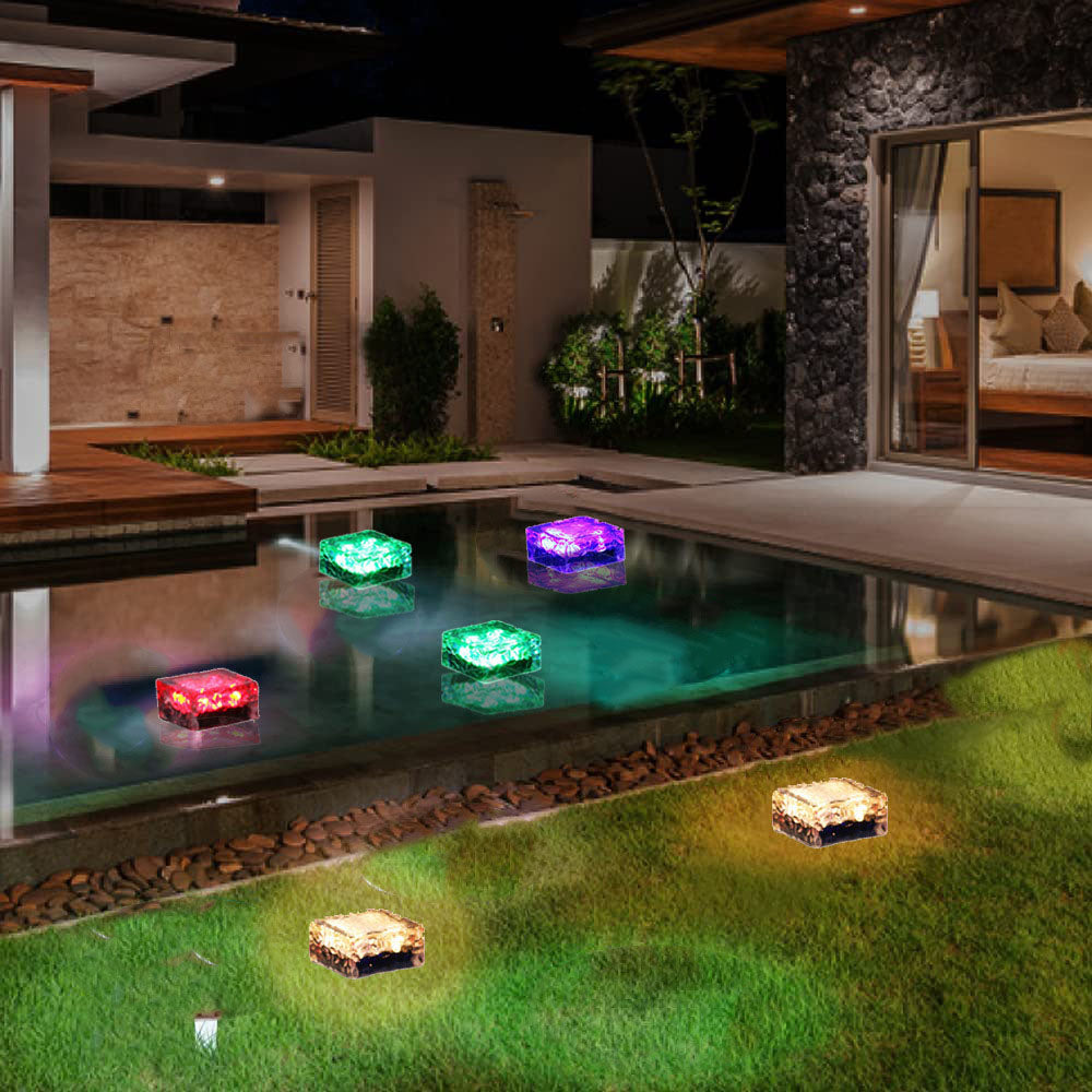 Modern Simplicity Solar ABS Plastic Ice Brick LED Outdoor Landscape Light For Outdoor Patio Lumendat