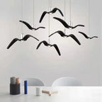 Contemporary Nordic Personality Wrought Iron Seagull LED Pendant Light for Living Room BulbSquare