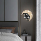 Lumendat Contemporary Creative Kids Star Moon Acrylic Aluminum Iron LED Wall Sconce Lamp For Bedroom Lumendat