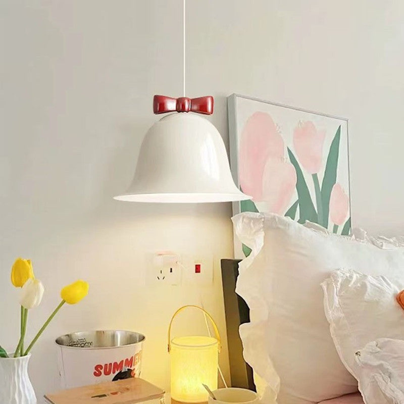 Contemporary Scandinavian Iron Bowknot Bell 1-light Pendant Light for Living Room