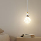 Modern Minimalist Astronaut Moon Iron Resin LED Pendant Light for Bedroom BulbSquare
