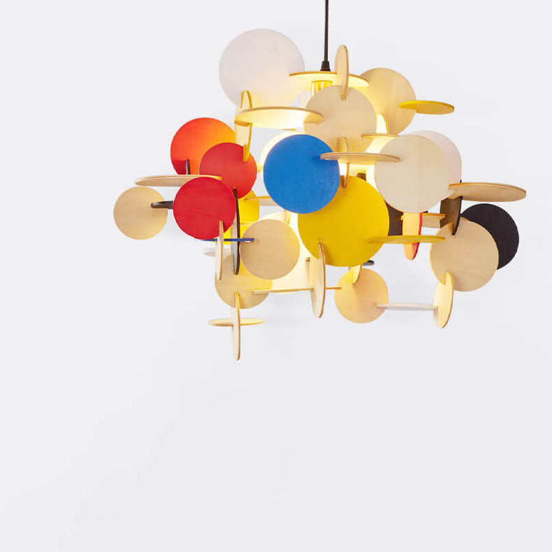 Contemporary Creative Round Building Blocks Acrylic Iron 1-Light Pendant Light For Living Room Lumendat