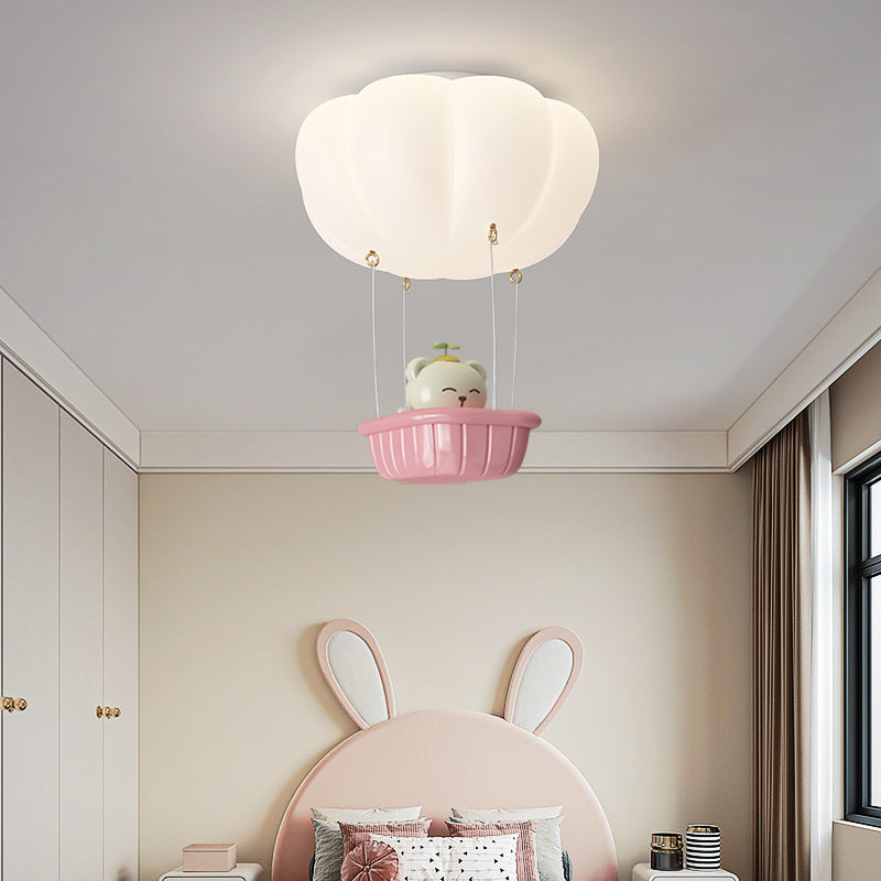 Lumendat Modern Simplicity Kids PE Iron Pumpkin Hot Air Balloon Bear LED Flush Mount Ceiling Light For Bedroom Lumendat