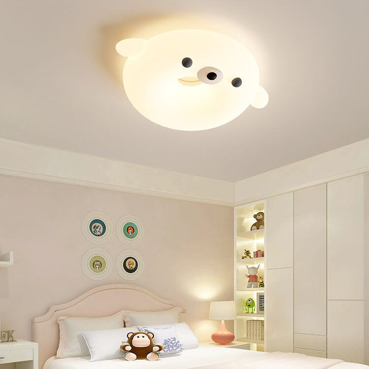 Lumendat Adorable Cream Style Cartoon Seal LED Kids Flush Mount Ceiling Light Lumendat