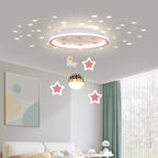 Lumendat Contemporary Creative Starry Night Acrylic Round Shade LED Kids Flush Mount Ceiling Light For Bedroom Lumendat