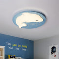Lumendat Cartoon Cute Dolphin Blue Disc LED Flush Mount Ceiling Light Lumendat