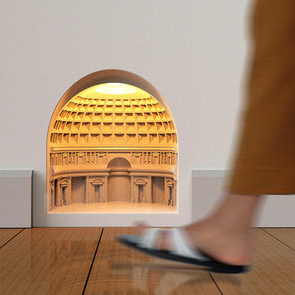 Contemporary Simplicity Pantheon Plaster Sensor LED Recessed Wall Sconce Lamp Night Light For Bedroom