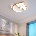 Lumendat Modern Cute Children's Bear Iron Acrylic Eye Protection LED Flush Mount Ceiling Light Lumendat