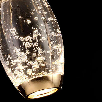 Contemporary Luxury Aluminum Water Drop Crystal LED Pendant Light for Living Room