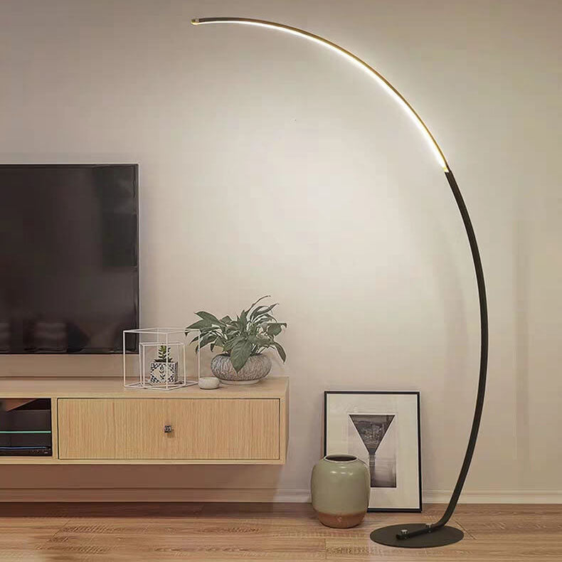 Fishing Rod Shaped 1-Light Arc Circular LED Floor Lamps Lumendat