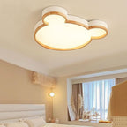 Lumendat Nordic Wood Bear Shape LED Kids Flush Mount Ceiling Light Lumendat