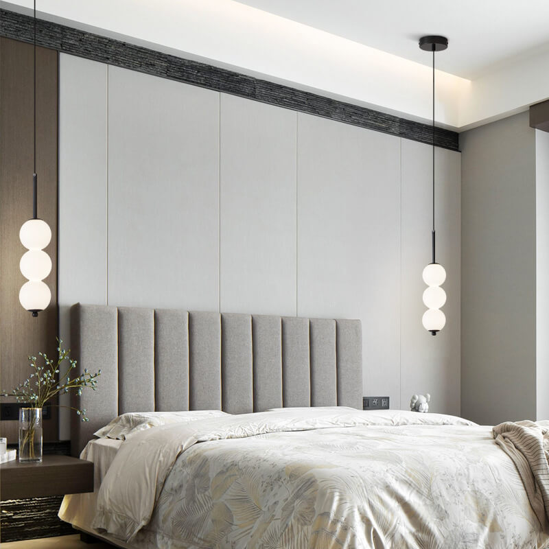 Nordic Creative Brass Spherical Glass Long Strip LED Pendant Light BulbSquare