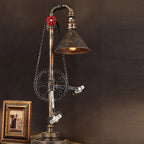 Industrial Vintage Iron Gear Plumbing Metal 1-Light Table Lamp Lumendat